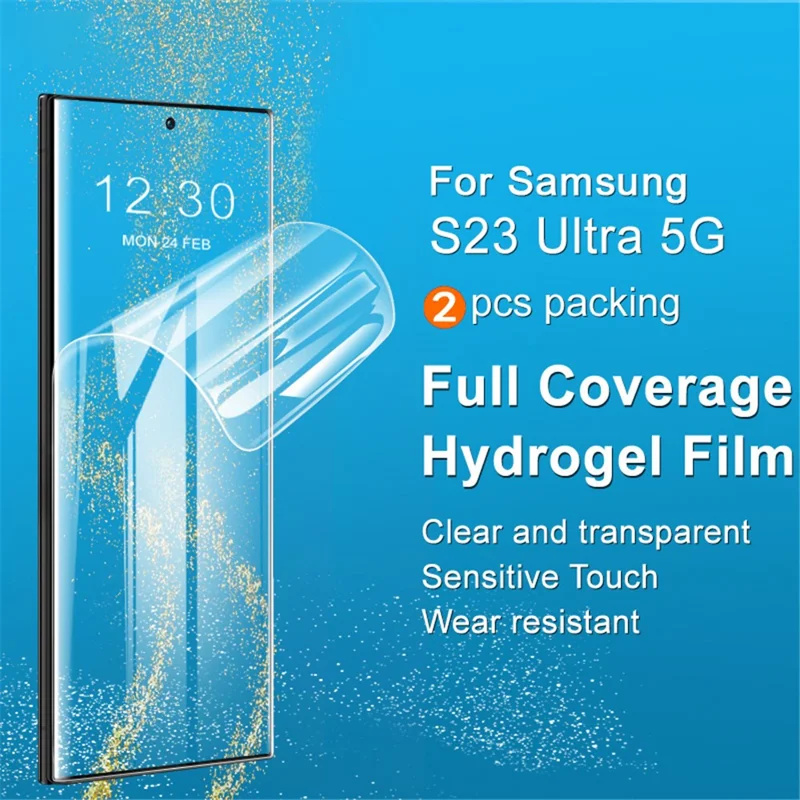 IMAK 2Pcs / Set Hydrogel Film III for Samsung Galaxy S23 Ultra Super Clear Screen Protector Soft TPU Screen Film
