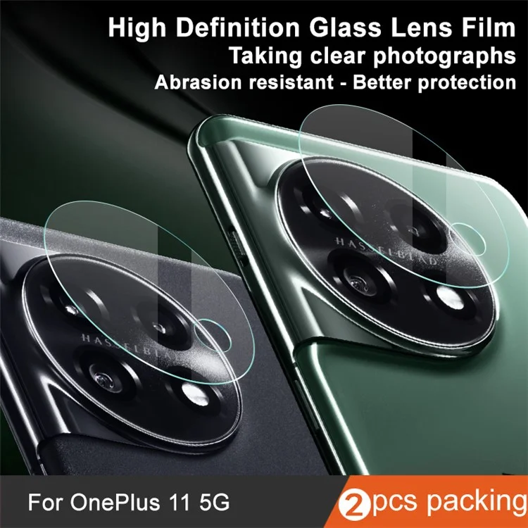 Imak 2pcs / Situé Pour OnePlus 11 5G Protecteur de la Lentille de Caméra de Caméra de Caméra de Caméra de Films en Verre Trempé Super Transparent