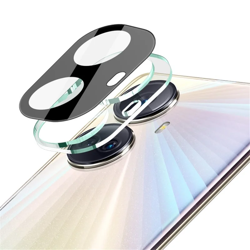 IMAK Rear Camera Lens Protector for Realme 10 Pro+ 5G (Global Version) , High Definition Tempered Glass Lens Film+Acrylic Lens Cap (Black Version)