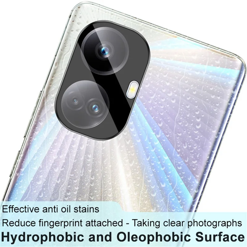 IMAK Rear Camera Lens Protector for Realme 10 Pro+ 5G (Global Version) , High Definition Tempered Glass Lens Film+Acrylic Lens Cap (Black Version)