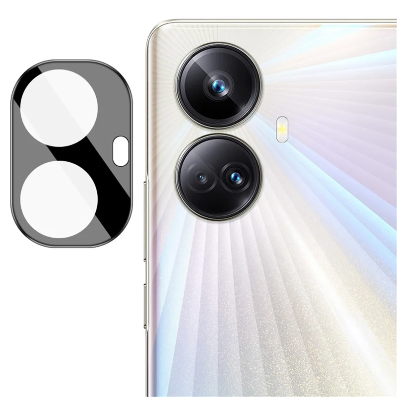 IMAK Rear Camera Lens Protector for Realme 10 Pro+ 5G (Global Version) , High Definition Tempered Glass Lens Film+Acrylic Lens Cap (Black Version)