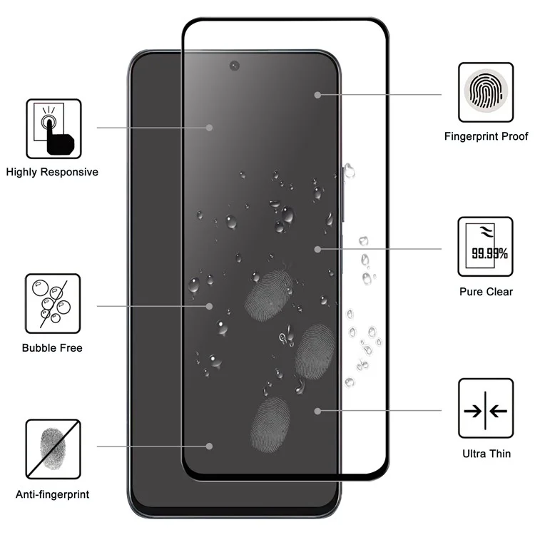 Pour Honor X8a 4G Anti-Explosion Protecteur d'écran HD Clear Black Edge Full Glue Protective Tempered Glass Film