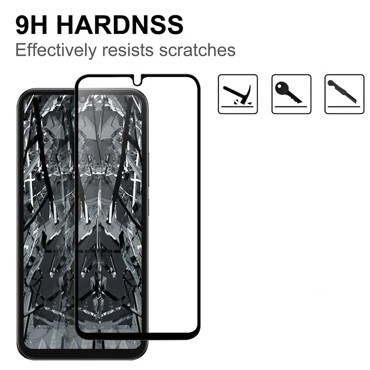 Sensitive Touch Screen Protector for Samsung Galaxy A34 5G , HD Clear Black Edge Full Glue Tempered Glass Film