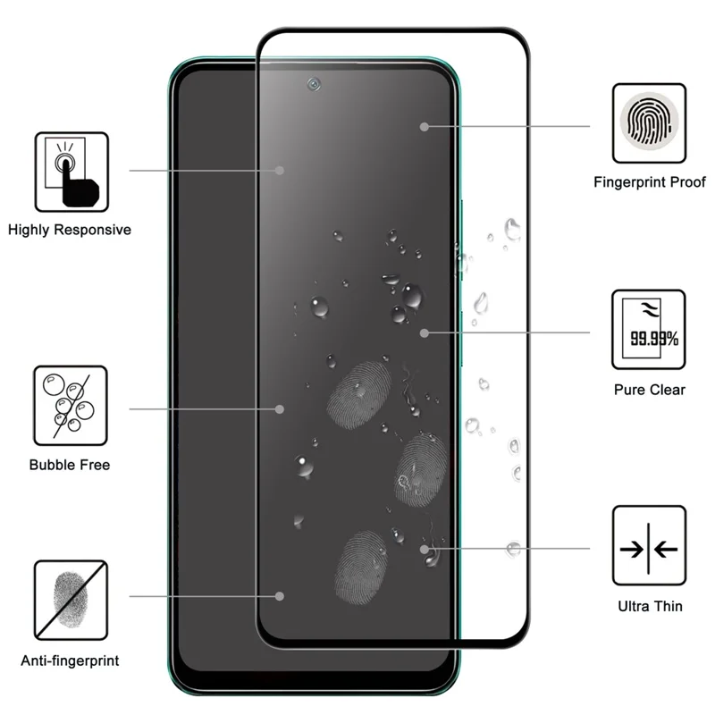 HD anti-skramme skærmværn til Xiaomi Poco X5 5G / Redmi Note 12 5G (Kina) / (Indien) / (Global), fuld lim ophærdnet glasfilm