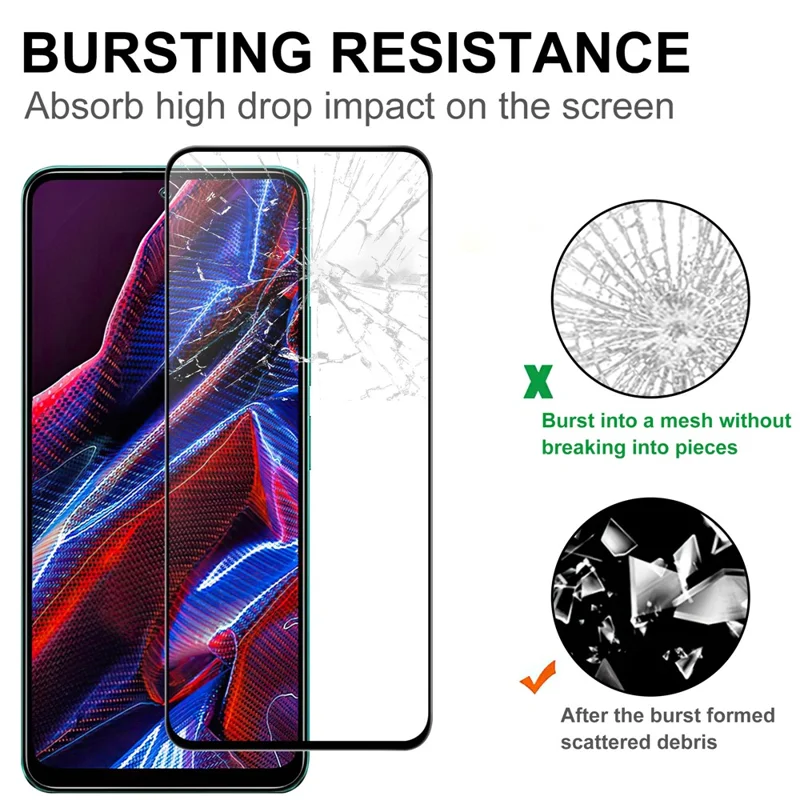 HD anti-skramme skærmværn til Xiaomi Poco X5 5G / Redmi Note 12 5G (Kina) / (Indien) / (Global), fuld lim ophærdnet glasfilm