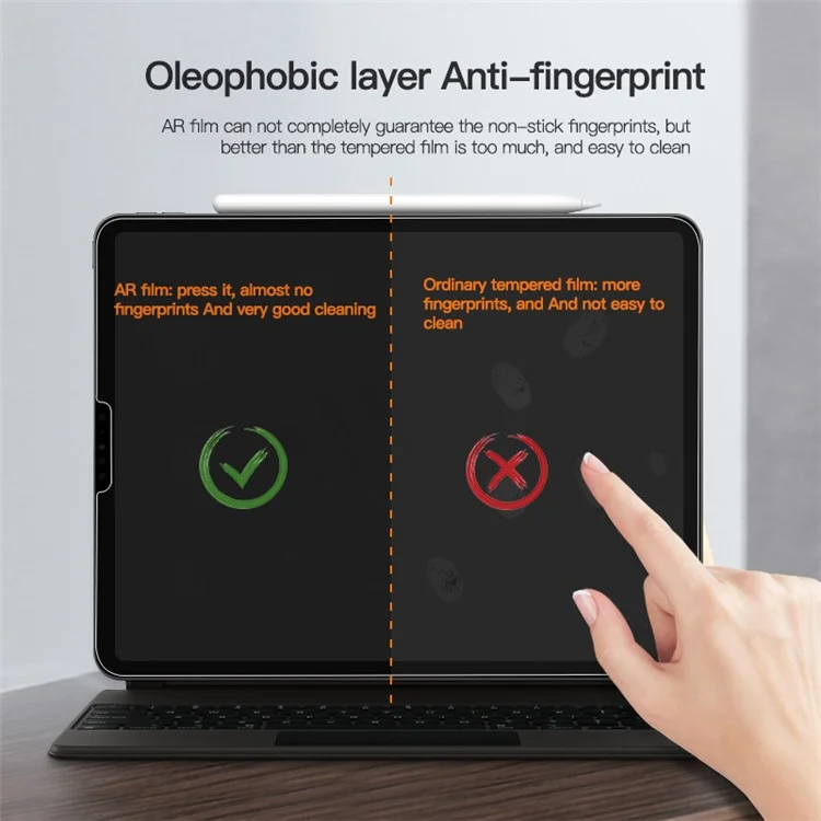 Para iPad Pro 12.9 (2018) / (2020) / (2021) / (2022) Protetor de Tela AR Ultralimpo, Anti-reflexo, Anti-raios Azuis, Película de Tela PET