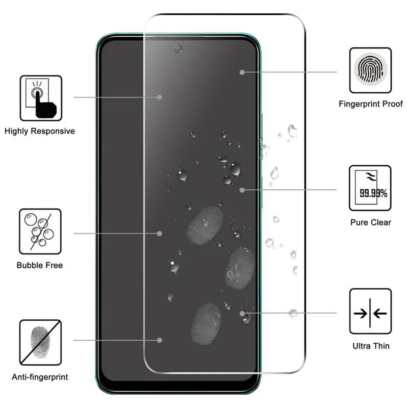 Til Xiaomi Poco X5 5G / Redmi Note 12 5G (Kina) / (Indien) / (Global) Hærdet glas skærmprotector 2.5D buekant Anti-eksplosionsfilm