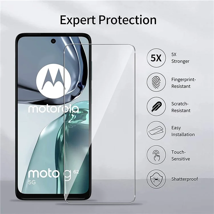 Pour Motorola Moto G62 5G Anti-explosion Screen Protector 2.5D Arc Edge Ultra Clear Tempered Glass Film