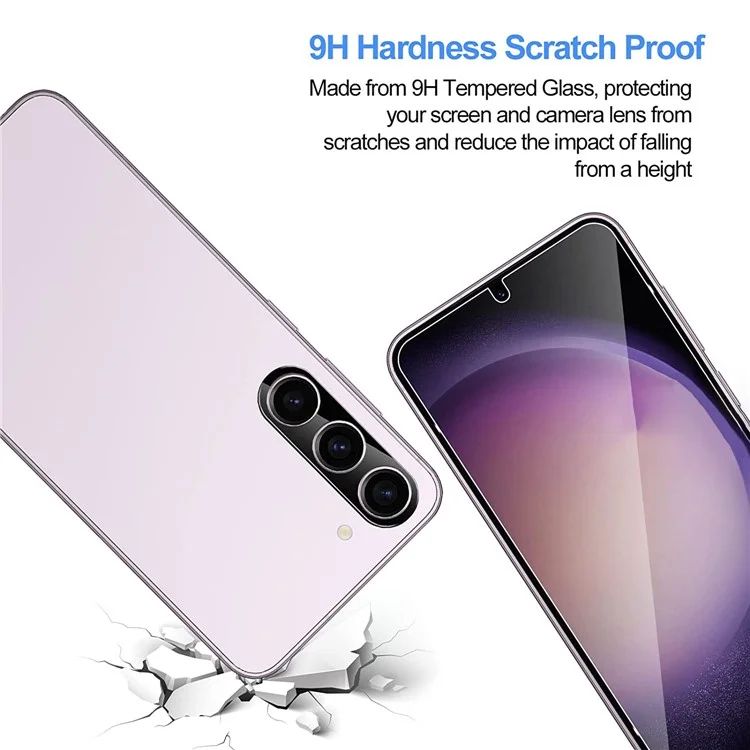 For Samsung Galaxy S23 Tempered Glass Screen Protector Anti-explosion Film + HD Clear Camera Lens Protector