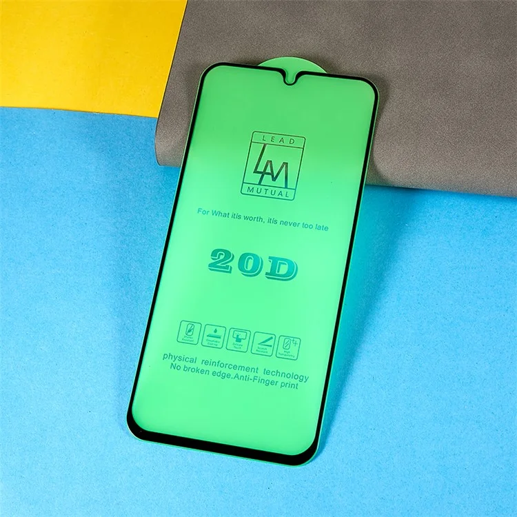 Protetor de tela completa 20D para Samsung Galaxy A34 5G, impressão em seda, cola total, película de vidro temperado HD transparente