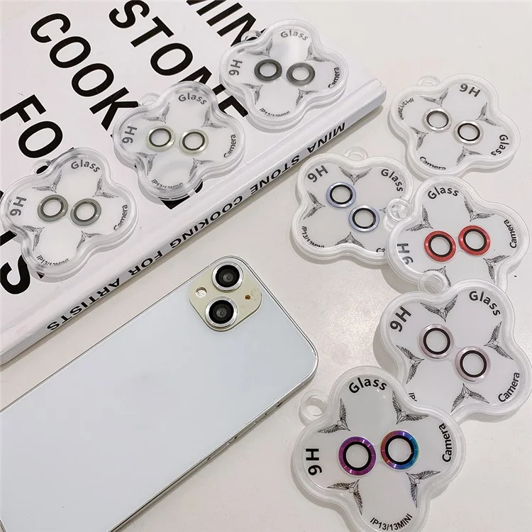 MKADI Für iPhone 13 mini / 13 Anti-Kratzer Panzerglas Handylinsenfilm mit CD-Ader-Metallrand - Multi-Farbe