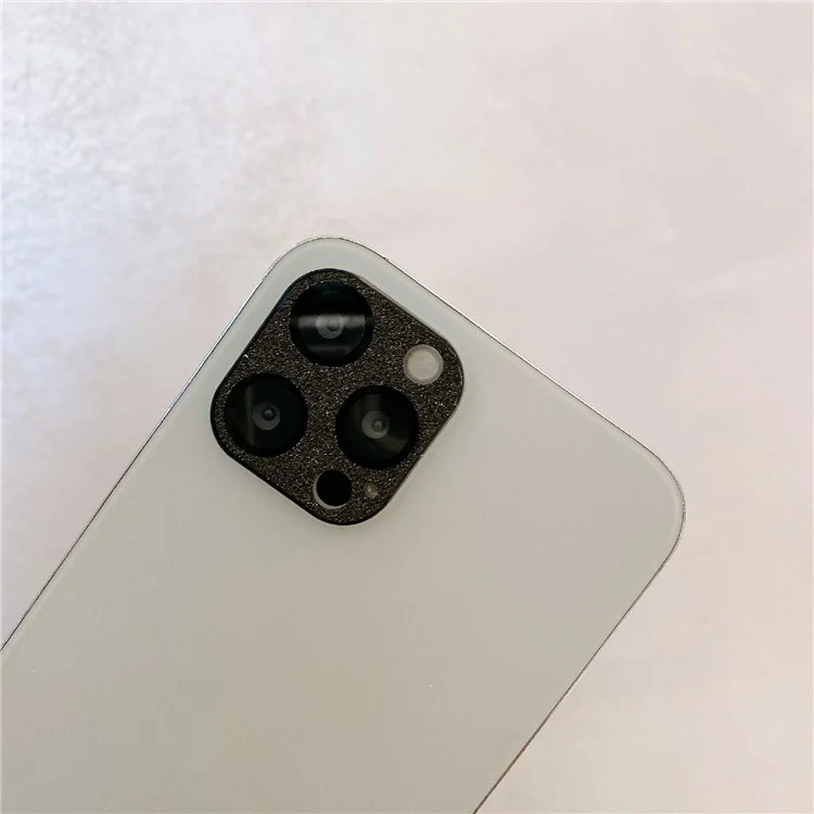 MKADI Für iPhone 12 Pro Max 6.7 Zoll Kameraobjektiv-Film Glitter Gehärtetes Glas Objektivschutz - Schwarz