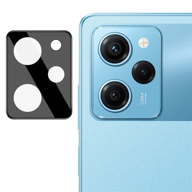IMAK For Xiaomi Redmi Note 12 Pro Speed 5G / Poco X5 Pro 5G Tempered Glass Lens Protector +Acrylic Lens Cap Rear Lens Film (Black Version)