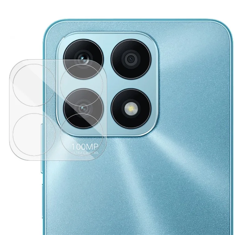 IMAK Para Honor X8a 4G Teléfono Protector de Lente de Cámara Integrado Película de Vidrio Templado+Tapa de Lente de Acrílico 