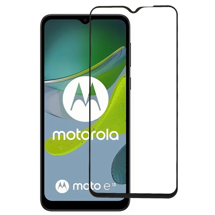 Pour Motorola Moto E13 4G Silk Printing Screen Protector Secondary Hardening Tempered Glass Clear Film