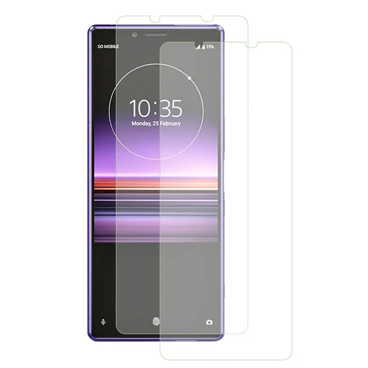 2 piezas / Conjunto para el protector de pantalla del teléfono Sony Xperia 1 V Película de vidrio de aluminio-silicio ultra clara de alta calidad con bordes curvos de 2.5D
