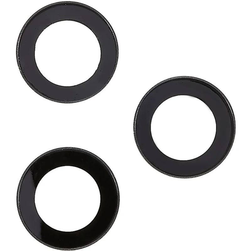 Protetor de Lente de Câmera Bling para iPhone 14 Pro / 14 Pro Max, Capa Individual de Lente com Moldura Metálica e Brilho + Vidro Temperado - Preto