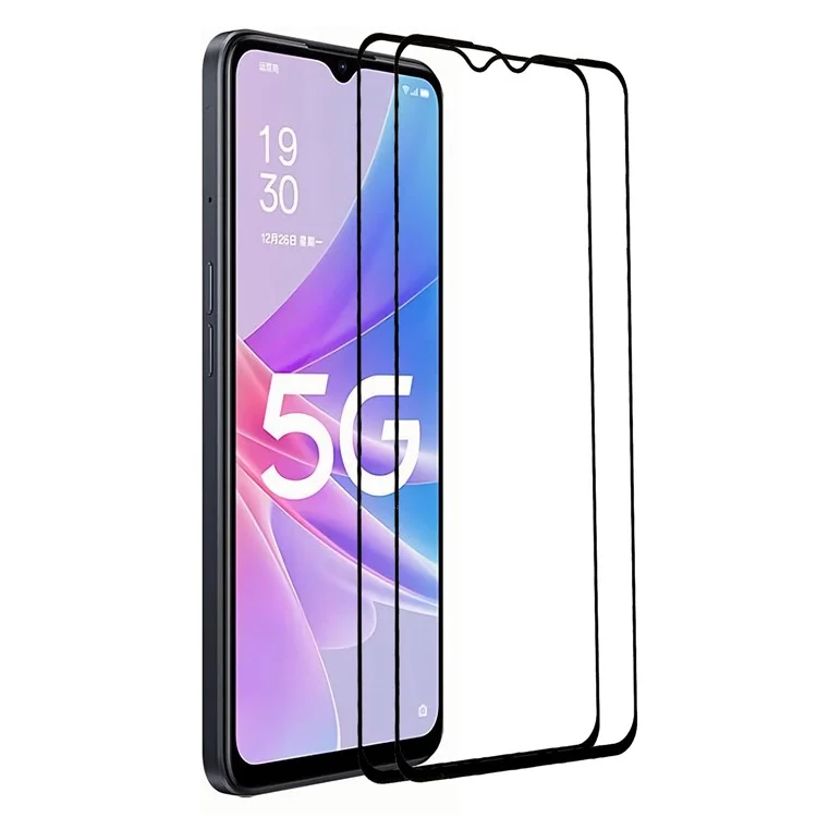 2 Stück / Packung Displayschutzfolie für Oppo A78 5G, Vollflächige Seidendruck-Displayschutzfolie aus klarem gehärtetem Glas