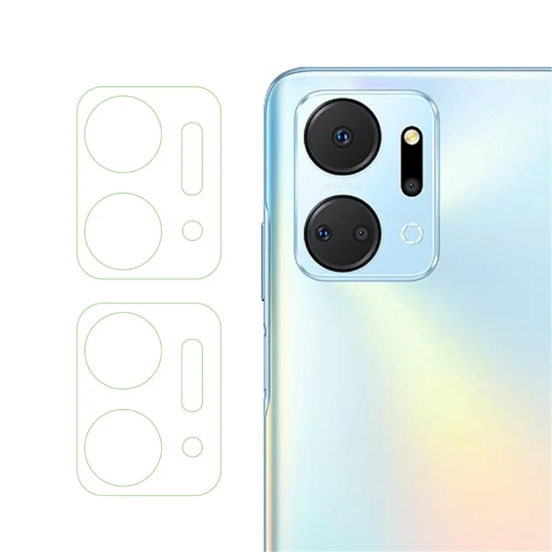 2Pcs  /  Set For Honor X7a 5G Camera Lens Protector HD Clear 3D Arc Edge Tempered Glass Phone Rear Lens Film