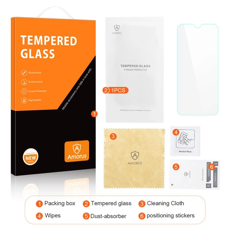 AMORUS For Samsung Galaxy M14 5G Anti-scratch Phone Screen Protector 2.5D Arc Edge HD High Aluminum-silicon Glass Film