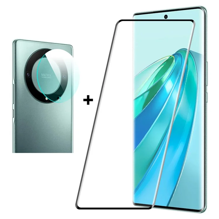 ENKAY HAT PRINCE for Honor X9a 5G / Magic5 Lite 5G Screen Protector 0.26mm 3D Curved Hot Bending Tempered Glass Film Support Fingerprint Unlock
