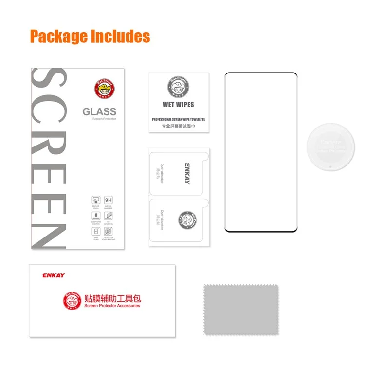 ENKAY HAT PRINCE Para Honor X9a 5G / Magic5 Lite 5G Vidro Temperado 3D Curved Side Glue Film de Proteção de Tela de Telefone com Protetor de Lente
