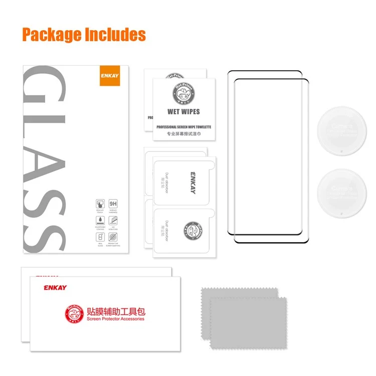 ENKAY HAT PRINCE 2Pcs For Honor X9a 5G / Magic5 Lite 5G Side Glue Tempered Glass Phone Screen Film Support Fingerprint Unlock