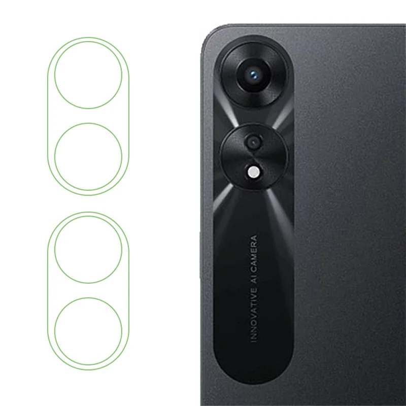 2Pcs  /  Set For Oppo A78 5G / A58 5G Phone Camera Lens Protector 3D Arc Edge Tempered Glass Lens Film