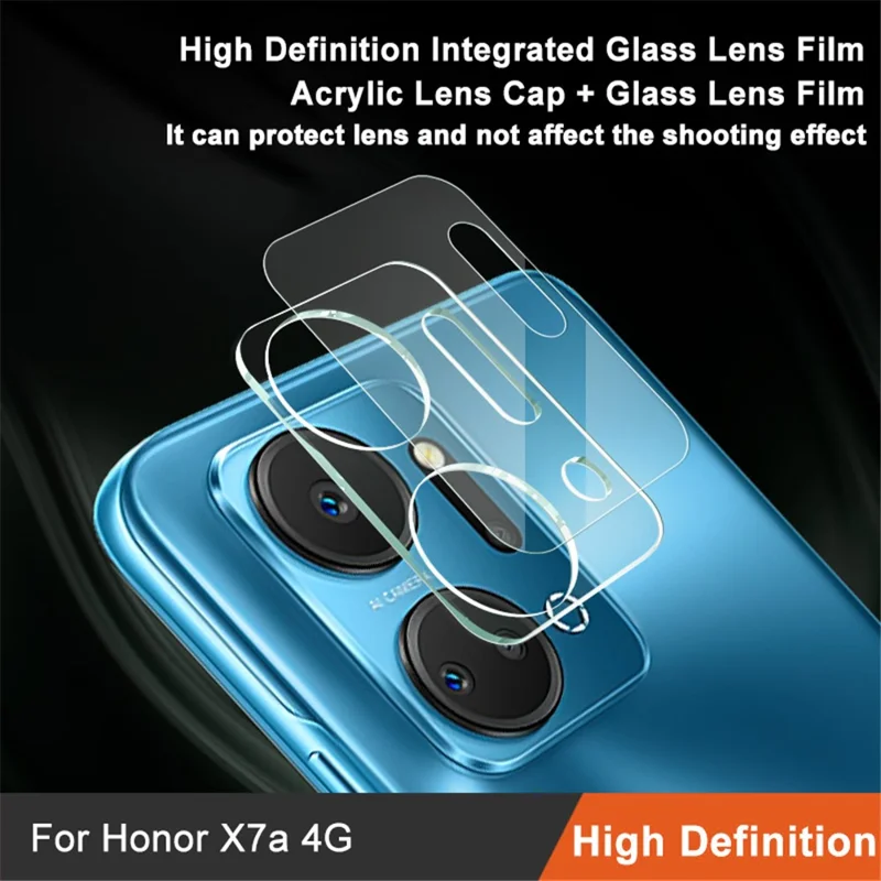 IMAK Camera Lens Protector for Honor X7a 4G , Tempered Glass Integrated Lens Film+Acrylic Lens Cap