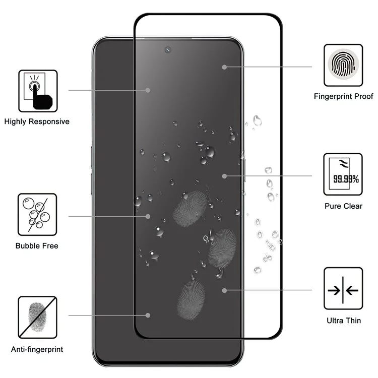 Для Realme GT Neo 5 5G / GT3 5G AGC Glass Phone Screen Protector Ultra Clear Black Edge Full Glue Screen Film