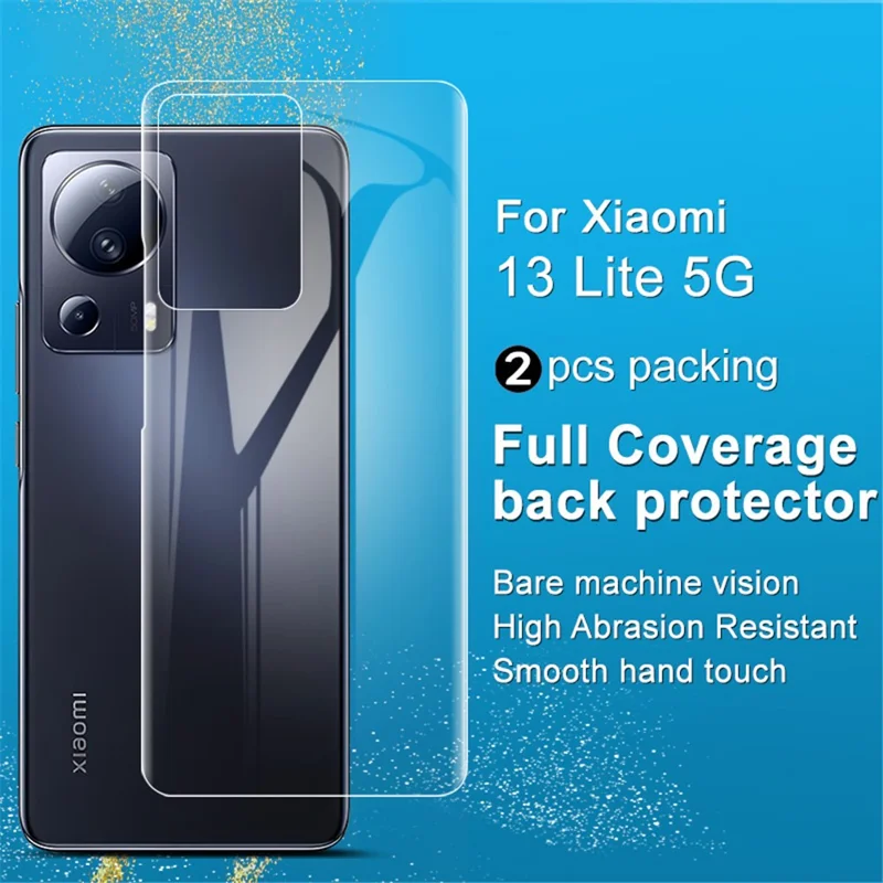 IMAK 2 st / förpackning För Xiaomi 13 Lite / Civi 2 5G Hydrogel Film III Bakskydd Mjuk TPU Transparent bakfilm