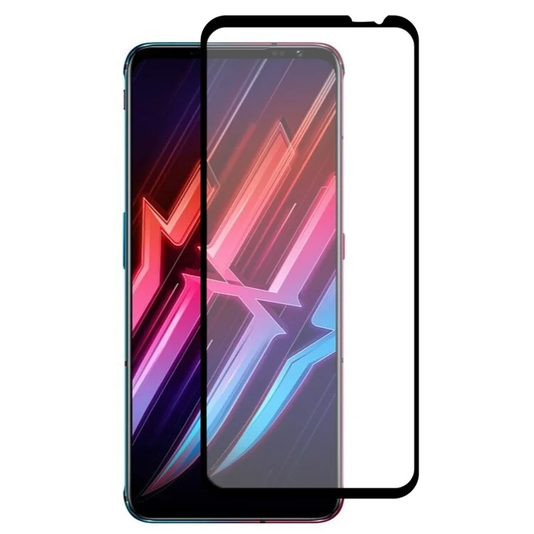Para ZTE nubia Red Magic 6 Protetor de Tela Adesivo Total do Telefone Impressão Silk Vidro Temperado Borda Preta Película de Tela