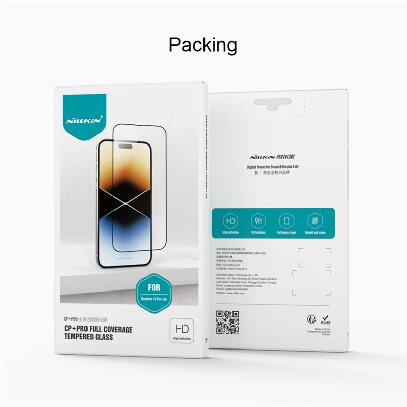 NILLKIN CP+PRO per Realme 10 Pro 5G Phone Full Screen Protector AGC Glass Shatter-proof HD Clear Screen Film