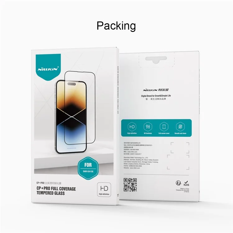 NILLKIN CP+PRO for Samsung Galaxy A34 5G Anti-explosion AGC Glass Film Ultra Clear Phone Full Screen Protector