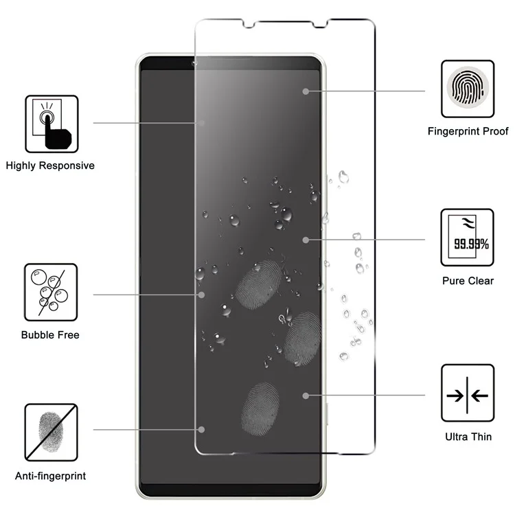 For Sony Xperia 10 V Tempered Glass Phone Screen Protector 2.5D Arc Edge Anti-explosion HD Clear Screen Film