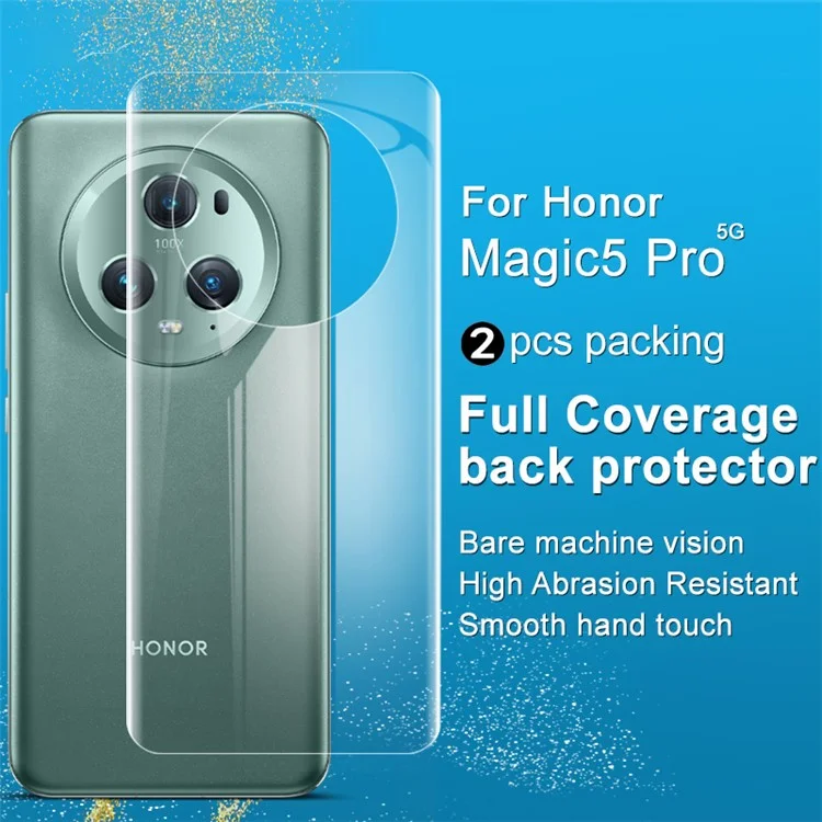 IMAK 2Pcs  /  Set For Honor Magic5 Pro Hydrogel Film III Phone Back Protector Anti-scratch TPU Back Film