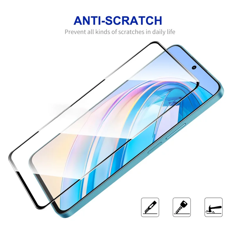 ENKAY HAT PRINCE 2Pcs for Honor X8a 4G Full Glue Full Screen Protector 0.26mm 9H 2.5D High Aluminium-silicon Glass Silk Printing Film