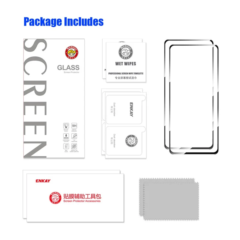 ENKAY HAT PRINCE 2Pcs for Honor X8a 4G Full Glue Full Screen Protector 0.26mm 9H 2.5D High Aluminium-silicon Glass Silk Printing Film