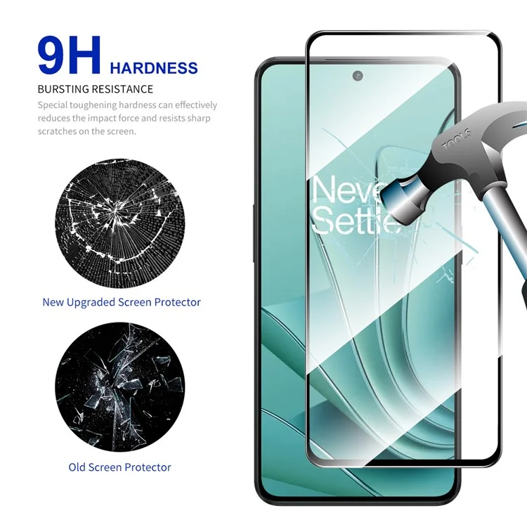 ENKAY HAT PRINCE Protecteur d'écran plein écran 2 pièces pour OnePlus Nord 3 5G / Ace 2V Verre en aluminium-silicium haute qualité 0,26 mm 9H 2,5D Film d'impression en soie à colle totale