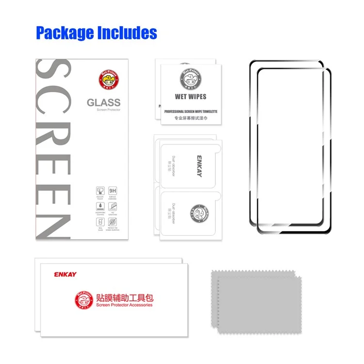 ENKAY HAT PRINCE Protecteur d'écran plein écran 2 pièces pour OnePlus Nord 3 5G / Ace 2V Verre en aluminium-silicium haute qualité 0,26 mm 9H 2,5D Film d'impression en soie à colle totale