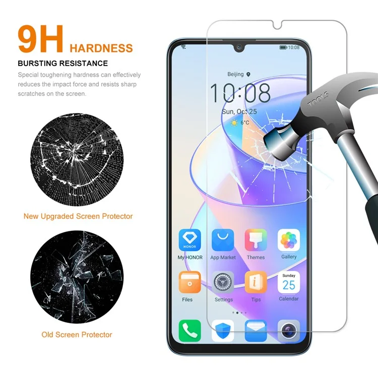 ENKAY HAT PRINCE para Honor X7a 4G Pantalla de teléfono de vidrio de aluminio-silicio de alta resistencia Protector de pantalla 0.26mm 9H 2.5D Película de pantalla