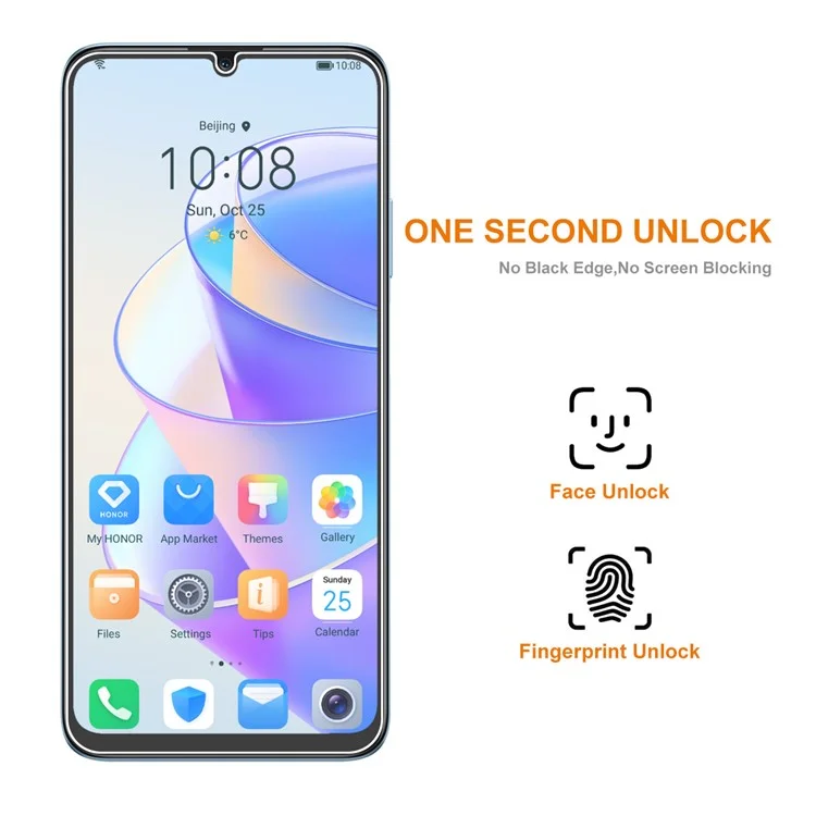 ENKAY HAT PRINCE para Honor X7a 4G Pantalla de teléfono de vidrio de aluminio-silicio de alta resistencia Protector de pantalla 0.26mm 9H 2.5D Película de pantalla