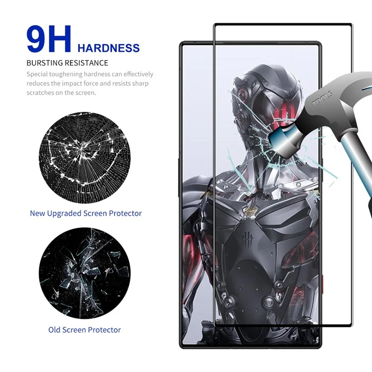 ENKAY HAT PRINCE 5Stück für ZTE nubia Red Magic 8 Pro 5G / 8 Pro+ 5G Seidendruckbildschirmschutz Hochaluminium-Silizium-Glas 2.5D 9H 0,26 mm Bildschirmfolie