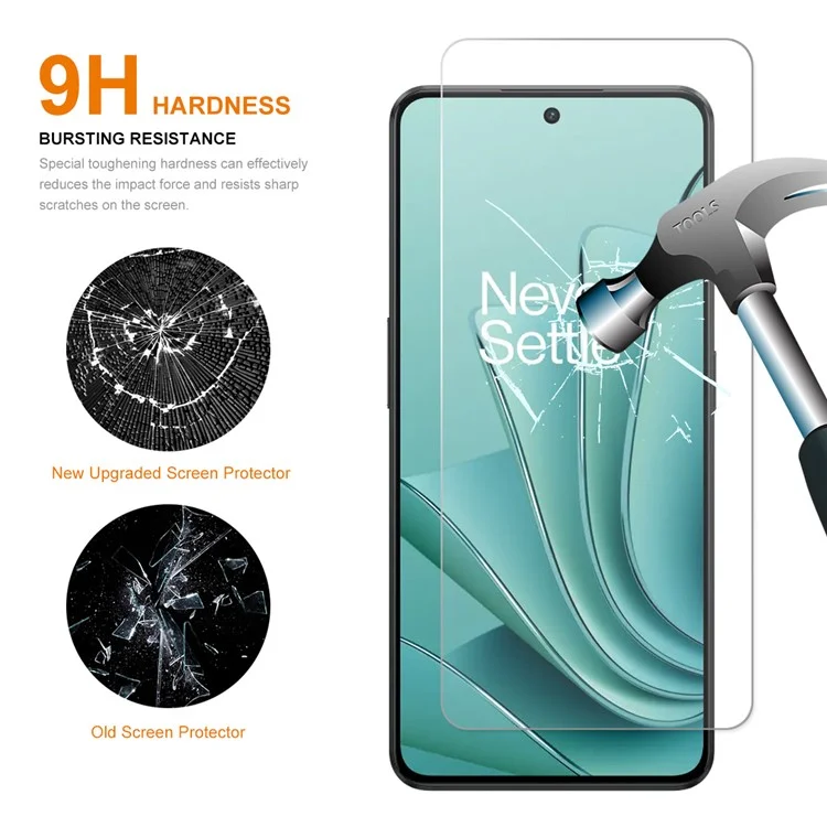 ENKAY HAT PRINCE 10 Pezzi per OnePlus Nord 3 5G / Ace 2V Pellicola protettiva per schermo in vetro ad alta resistenza in alluminio-silicio 2,5D 0,26 mm 9H 