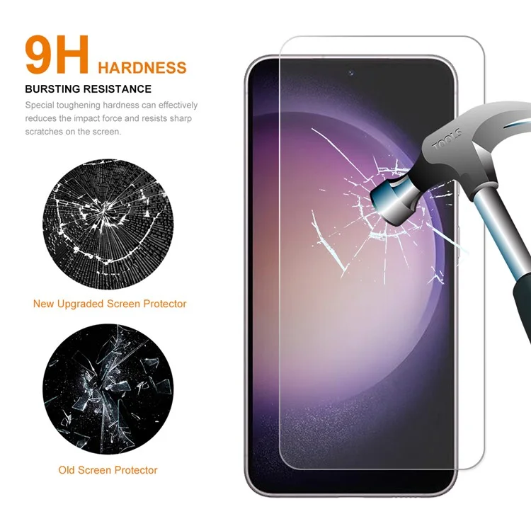 ENKAY HAT PRINCE 10Pcs / Set para Samsung Galaxy S23 Protetor de Tela Ultrafino de 0,18 mm Vidro Antiarranhões de Alta Alumina-silício [Suporta Desbloqueio de Impressão Digital Ultrassônica]