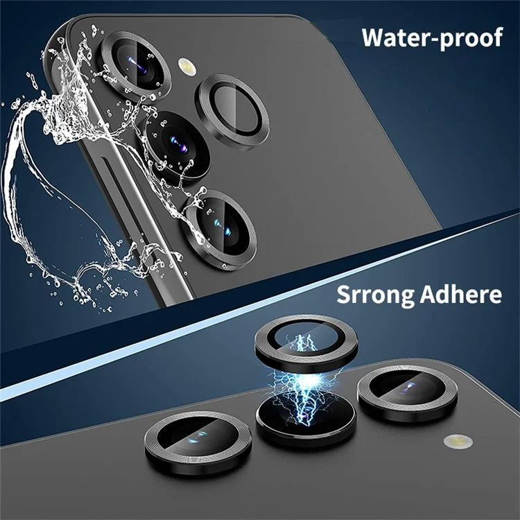 ENKAY HAT PRINCE For Samsung Galaxy A54 5G Aluminum Alloy+Tempered Glass Camera Lens Protector Set Camera Ring Cover - Black