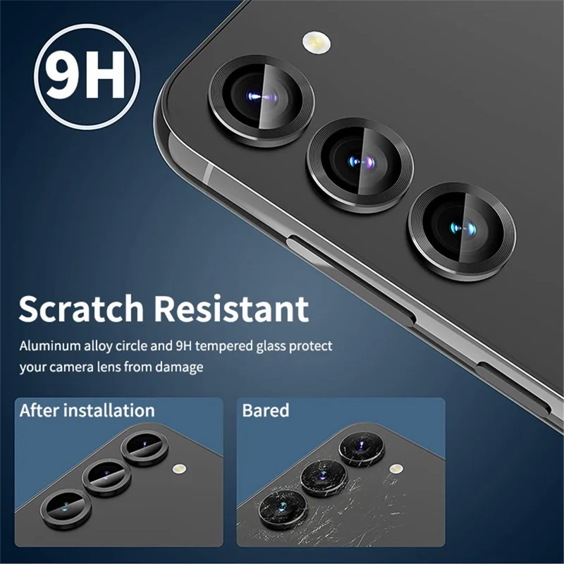 ENKAY HAT PRINCE For Samsung Galaxy A54 5G Aluminum Alloy+Tempered Glass Camera Lens Protector Set Camera Ring Cover - Silver