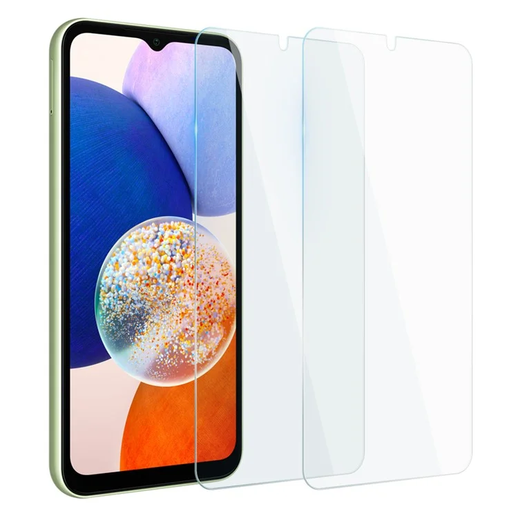 NORTHJO 2 pièces A+ Protecteur d'écran pour Samsung Galaxy A14 4G / 5G, Film de verre trempé anti-rayures de 0,3 mm 2,5D - Transparent
