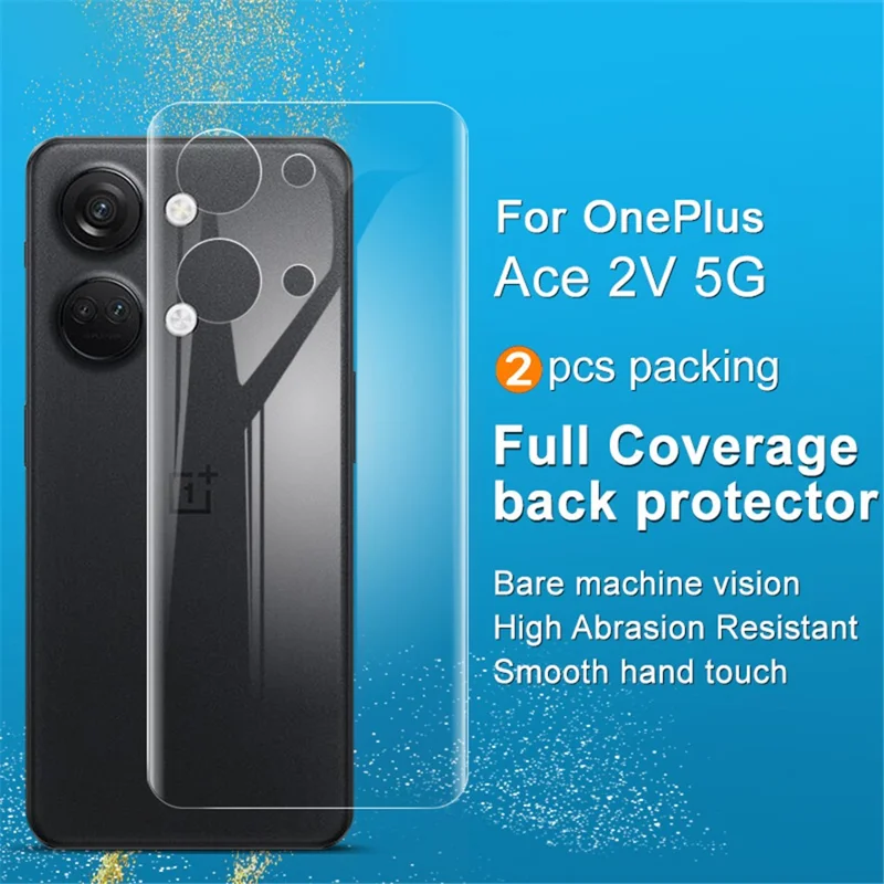 IMAK 2 pièces / lot pour OnePlus Nord 3 5G / Ace 2V Film hydrogel III Protecteur arrière anti-rayures en TPU pour téléphone