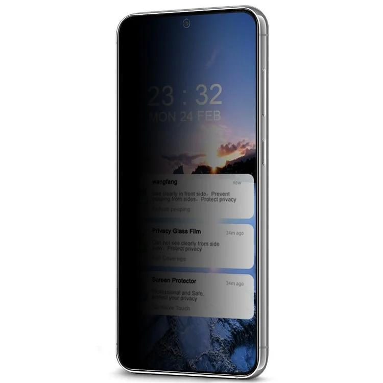 IMAK For Samsung Galaxy S23+ / S22+ 5G Anti-Spy Tempered Glass Screen Protector Full Glue Phone Screen Film (Fingerprint Unlock Version)